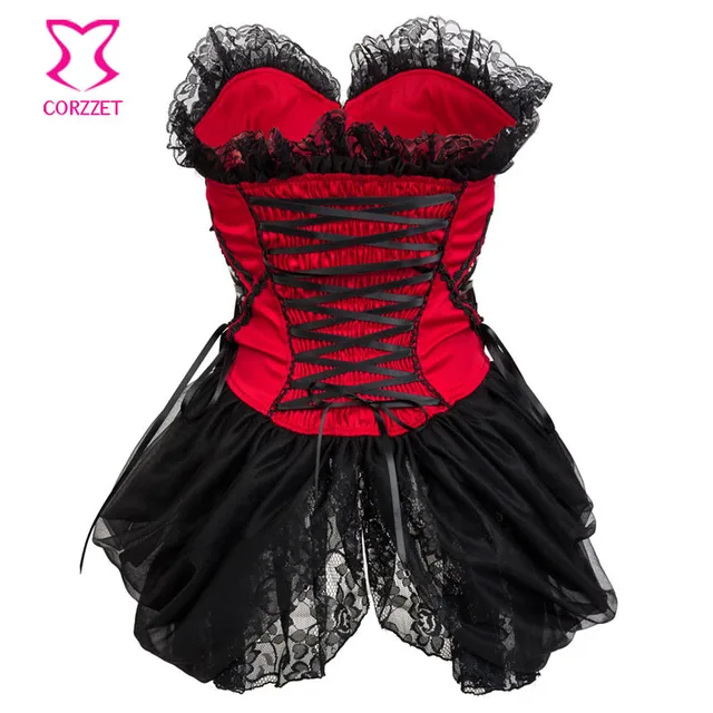 Corsetto Con Gonna Donna Stile Vintage - Reggiseno Steampunk, Regolabile, Per Cosplay E Serate - Foto 2