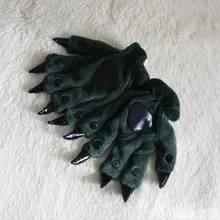 Мультфильм животных Медведь кошачья лапа с когтями ног пижамы перчатки мягкие плюшевые варежки костюмы на Хэллоуин перчатки для женщин и мужчин