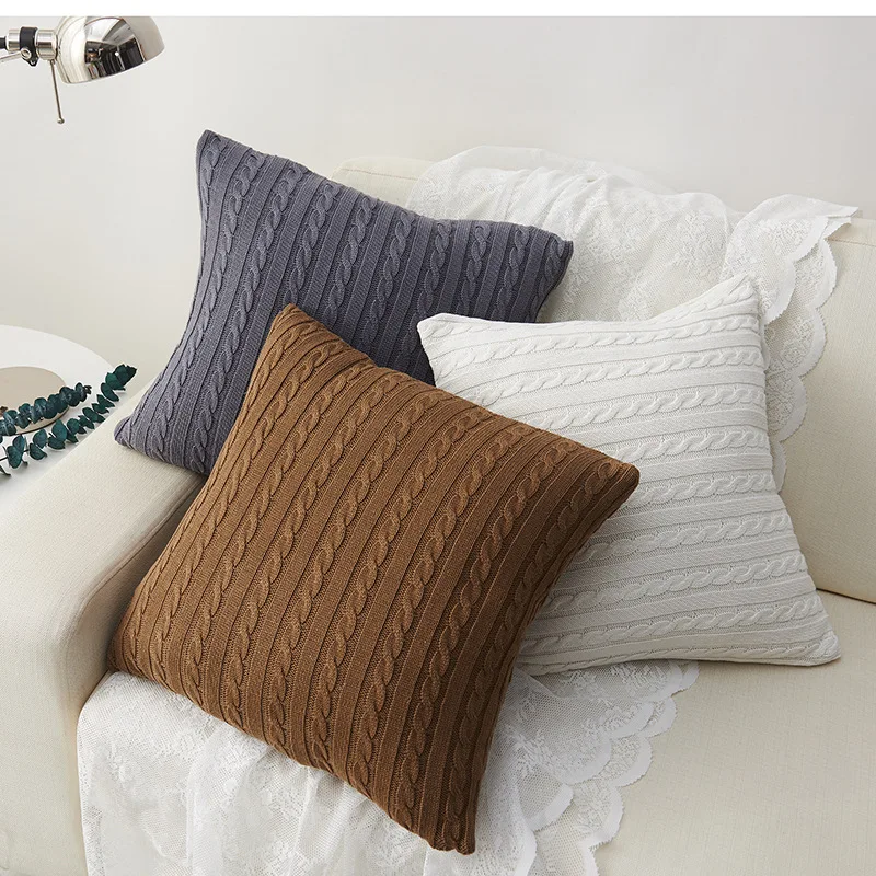 

Retro wind cushion double-sided office wool pillows twist knitting car pillowcase pillow cover cojines decorativos para sofa