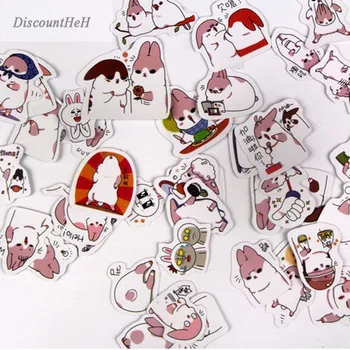 

40 Pcs/set New Kawaii Chubby Rabbit Series Pet Sticker Deco Packing Stickers Kids Gifts School Office Supplies