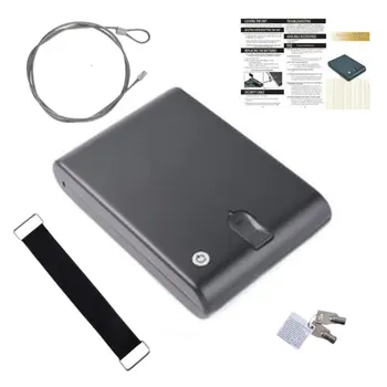 

Fingerprint Safe Box Solid Steel Security Key Gunsafe Valuables Jewelry Storage Box Protable Biometric Fingerprint Safes Gunbox