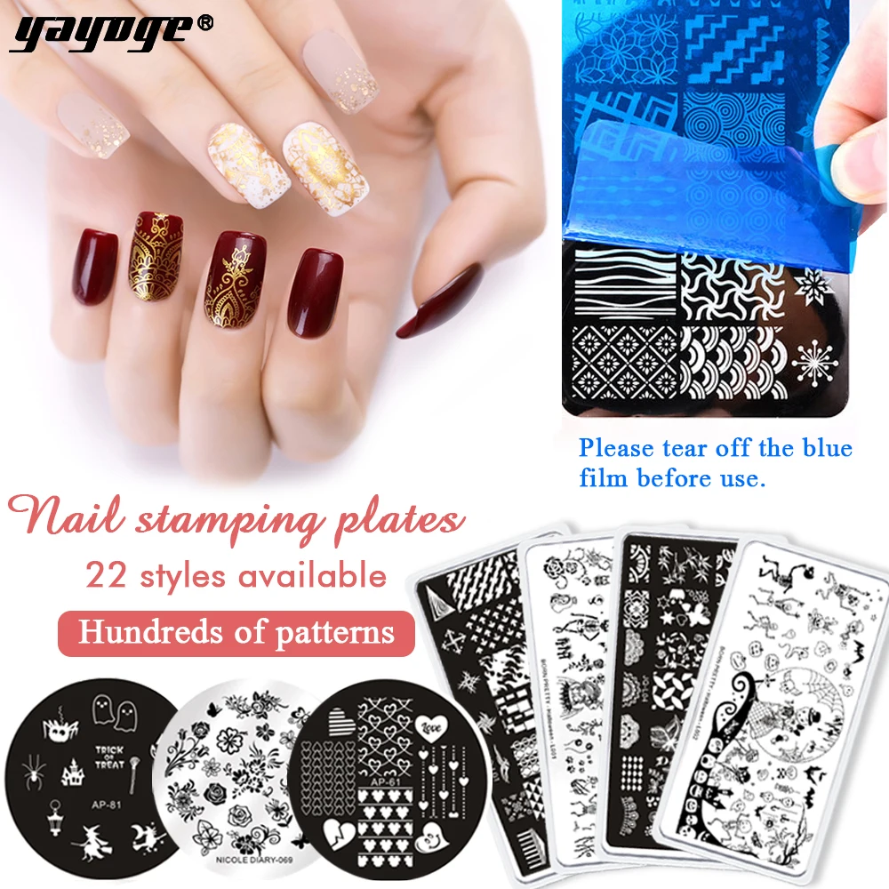 

YAYOGE Stainless Steel Nail Stamping Plates Snow Tree Nail Art DIY Nail Image Plate Stencil Accessories Nail Art Tool Nails Tool