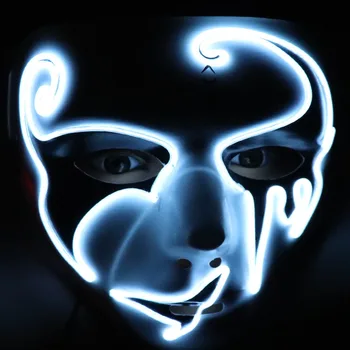 

New Halloween Mask 2019 LED Maske Light Up Party Masks Neon Maska Cosplay Mascara Horror Mascarillas Glow In Dark Masque
