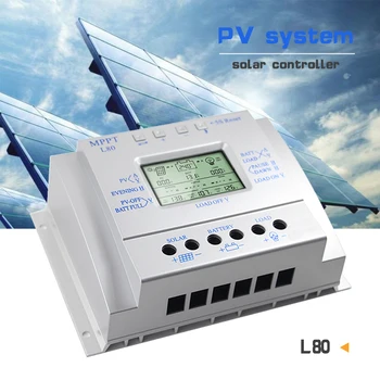 

80A MPPT Solar Charger Controller 12V 24V Solar Panel Regulador Compatible MPPT + PWM Solar Controllers with Light and Timer