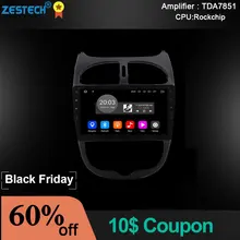 Zetech 9 дюймов Android автомобильный Радио dvd-плеер для peugeot 206 Play And Plug Автомобильный gps навигатор мультимедийный Руль управления