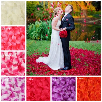 MEGA VENTA ❤️ Pétalos de rosa de seda para decoración romántica para boda, 5x5CM, accesorios de boda, 40 colores, 100 unidades/bolsa - discount item 10% OFF Bodas y eventos
