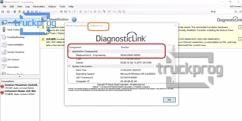 Для Detroit Диагностика уровня дизельного топлива Link DDDL 8,04 программное обеспечение