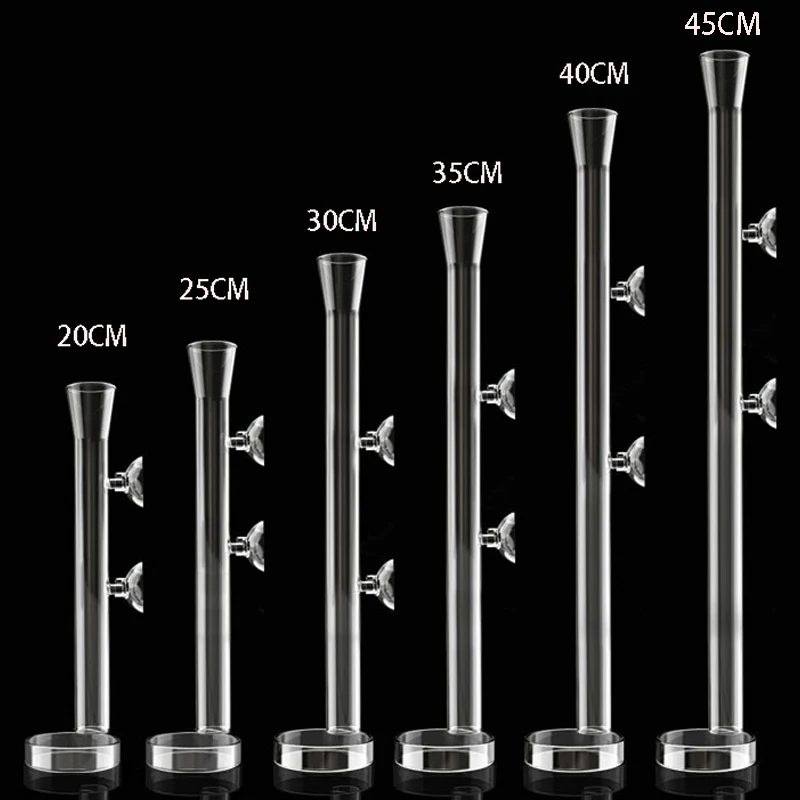 Aquarium Clear Glass Shrimp Feeding Tube Food Feeder Pipe Holder with Suction Cups Fish Tank Supplies | Дом и сад