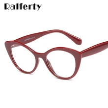 Ralferty винтажные женские очки прозрачные оправы для очков красные очки кошачий глаз без диоптрий очки F95179