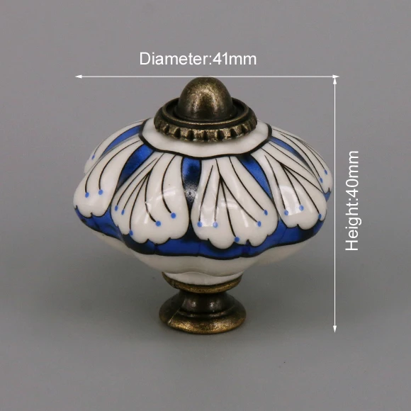 One Piece Vintage Ceramic Door Knobs for Cabinet Drawer, Closet Cupboard Wardrobe  furniture door  Pull Handle CHK013