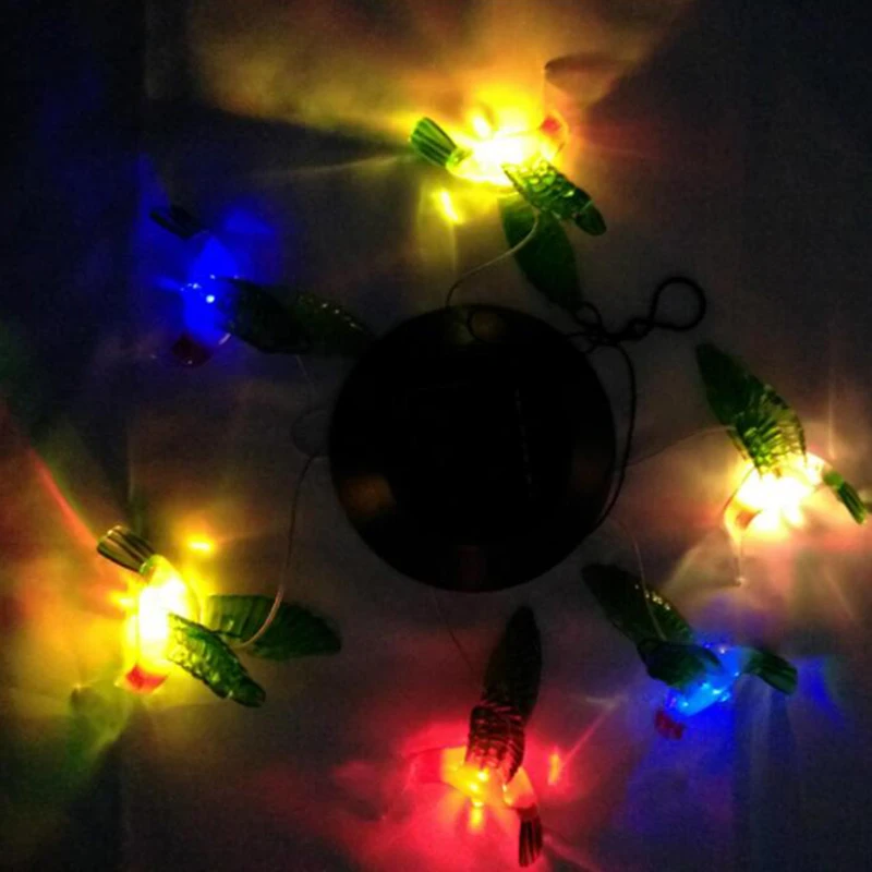 Wind Chimes Color Changing LED Solar Lamp Home Garden Solar Decor Outdoor Party Hummingbird Hanging Decoration Lamp