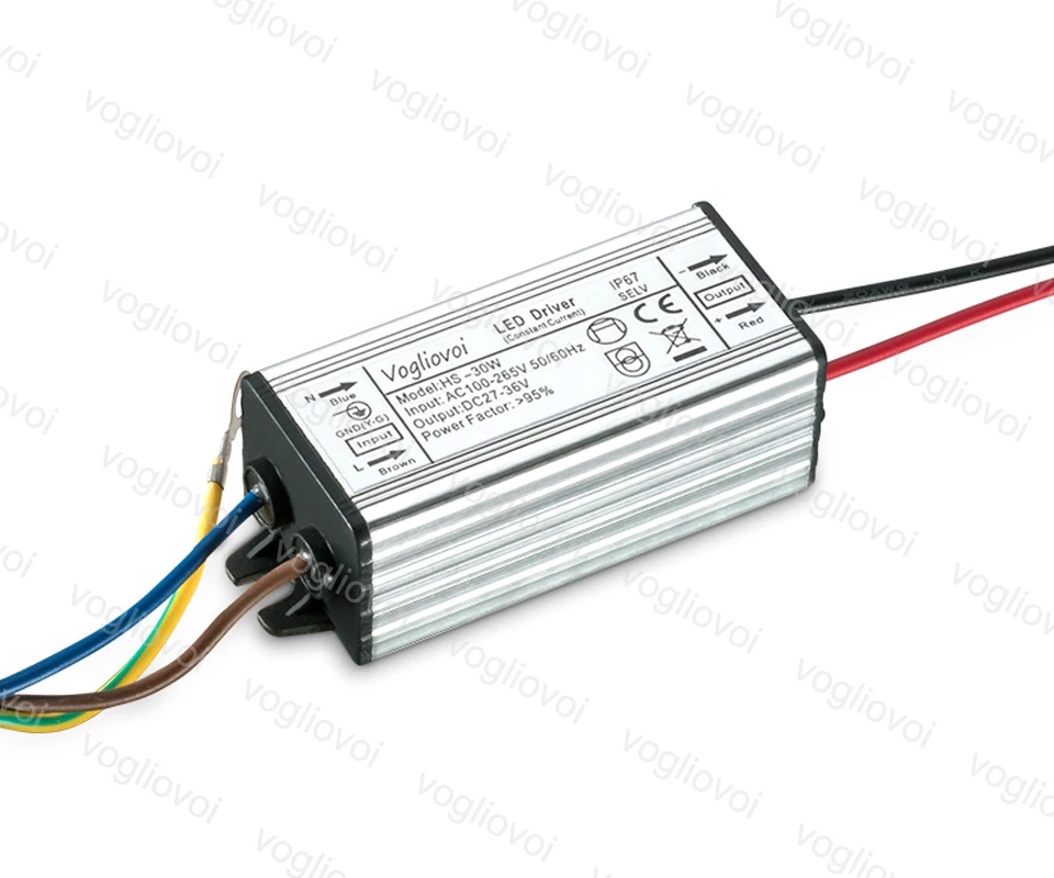 Vogliovoi светодиодный трансформатор 30 Вт низкий ток для прожектора HighBay AC110V AC220V алюминиевый IP67 Светодиодный адаптер трансформатора
