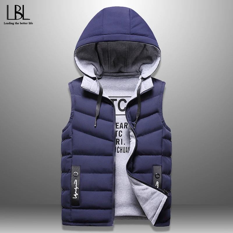 mens sleeveless jacket with hood