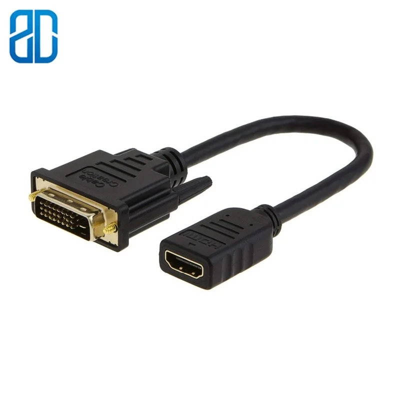 2-Pack HDMI дви кабель 0,5 футов Би-направление HDMI Женский к DVI (24 + 1) Мужской адаптер Поддержка 1080 P Full HD 3D Raspberry Pi Roku