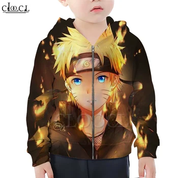 

CLOOCL Japanese Anime Naruto Kids Autumn Zipper Hoodie Boy Girl 3D Print Hooded Sweatshirt Tops Fashion Hot Selling Pullovers
