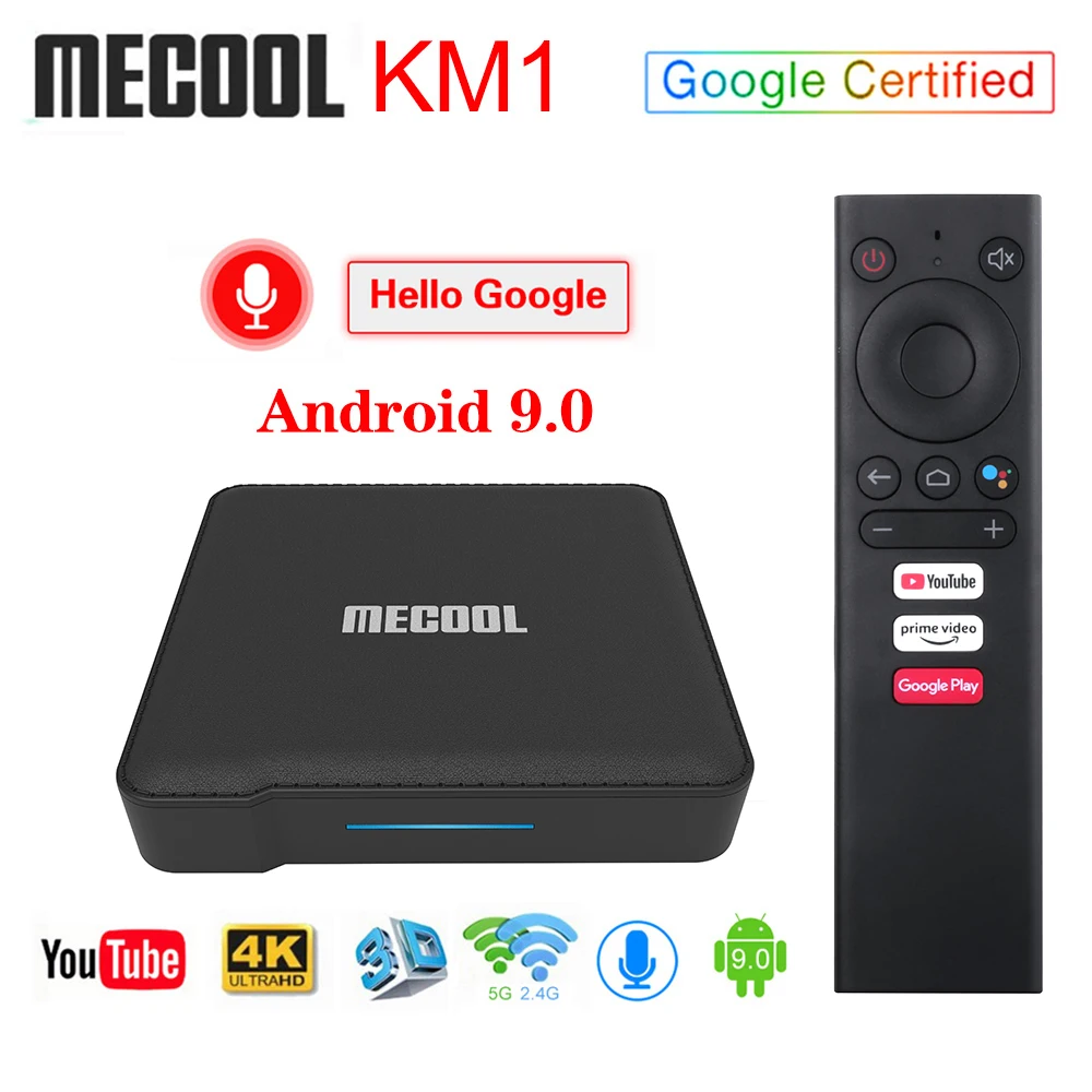 3881.23руб. 31% СКИДКА|2020 Mecool KM1 4 Гб 64 ГБ Android tv 9,0 Google Certified TV Box Amlogic S905X3 Голосовое управление Youtube 4K двойной Wifi телеприставка|ТВ приставки| | - AliExpress