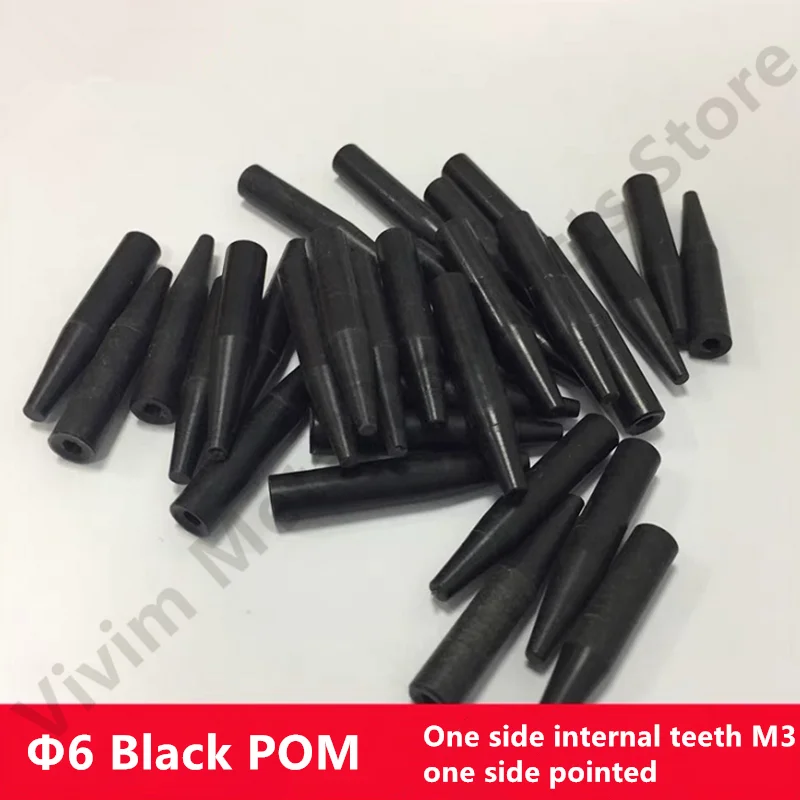 50/100PCS 6x20mm 6x30mm PCB Test Fixture Parts Plate POM Pressure Bar White/Black Point Ended Dowel Positioning Pin Pillar