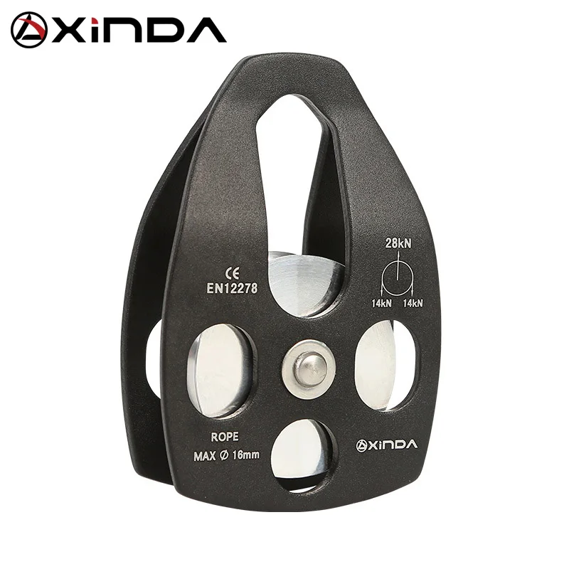 XINDA Professional Pulley Gear Mountaineering Rock Climbing Rescue High Altitude Carriage Rescue Pulley Sheave with Swing Plate Camping & Hiking Climbing Accessories Outdoor and Sports