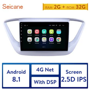 

Seicane Android 8.1 9 Inch 2Din GPS Head Unit Car Radio For Hyundai Verna 2016 car Multimedia Player With Wifi OBD2 DAB+ Camera