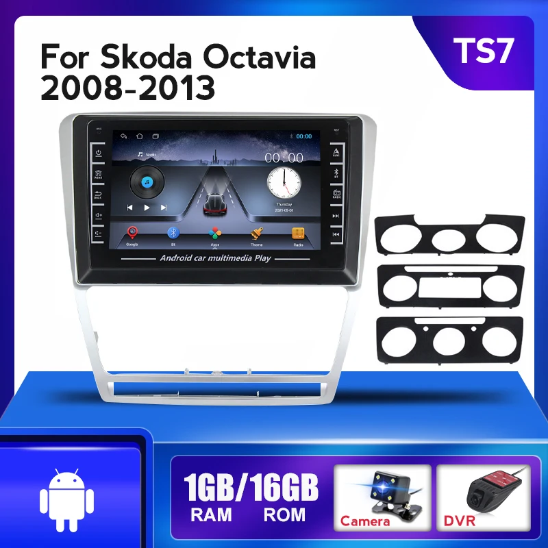 Android Auto Radio for Skoda Octavia A5 2008-2013 Car Multimedia GPS Navigation Video Player No 2din DVD Audio IPS Screen Wifi | Автомобили
