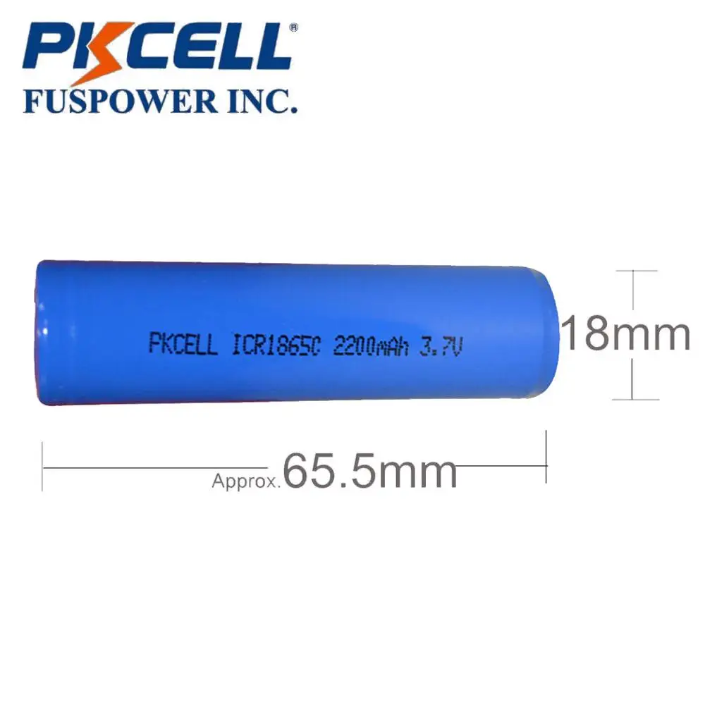 PKCELL ICR18650B 3,7 v 2200 mah 18650 литиевая аккумуляторная батарея батареи плоский верх(без PCB)(подарок 18650 зарядное устройство