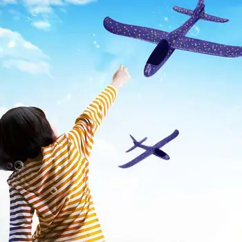 

37/48cm Purple Hand Throwing Airplane Diy Epp Foam Flexible Durable Hand Launch Throwing Aircraft Plane Model Outdoor Fly Toy