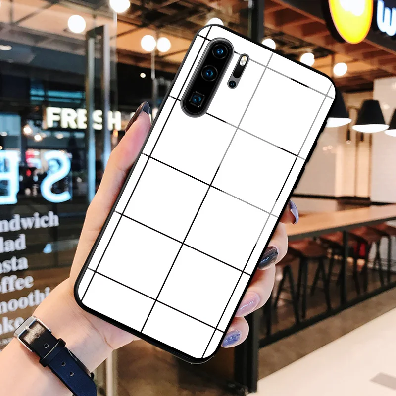 Чехол для Huawei P40 P30 Lite P20 P10 Plus задняя крышка из закаленного стекла с милым
