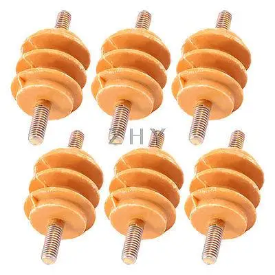 

6 Pcs 660V Water Resistance Busbar Insulator Orange 1.2" x 1.1" x 15/64