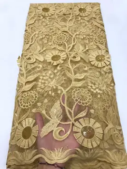 

African Lace Fabric 2019 High Quality Tulle Lace Fabrics 3D applique Africain Guipure Embroidery French Tulle Lace Fabric FYU12