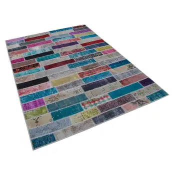 

170x237 Cm Multicolor Handmade Patchwork Rug-6x8 Ft