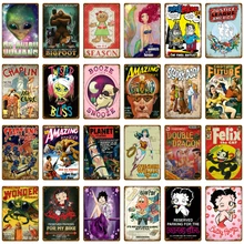Вечеринка девушка плакат мультфильм фильмы-Комиксы сериал металлические знаки удивительные Потрясающие истории стикер стены Искусство табличка Декор детской комнаты
