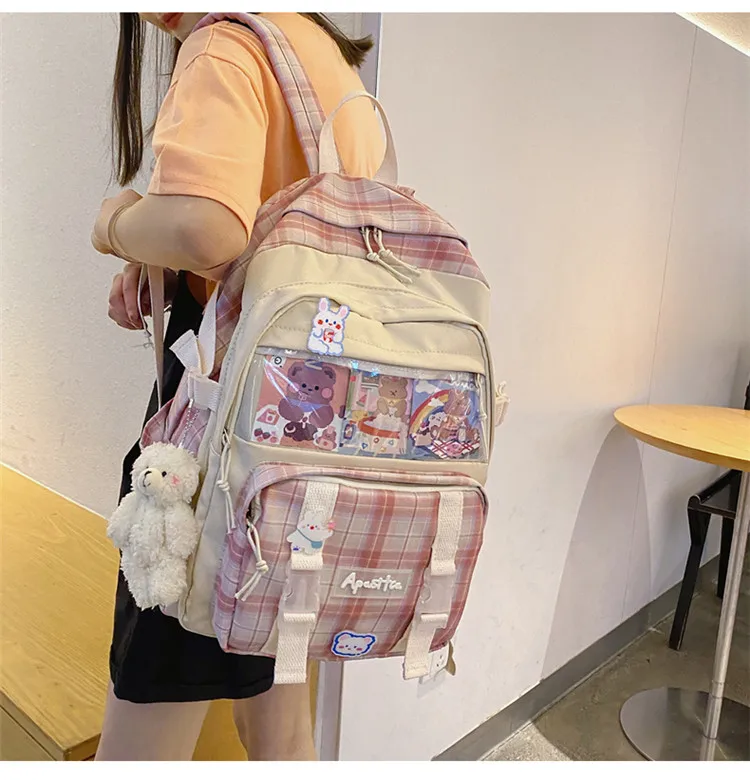 Kawaii Japanese Style Canvas College Backpack