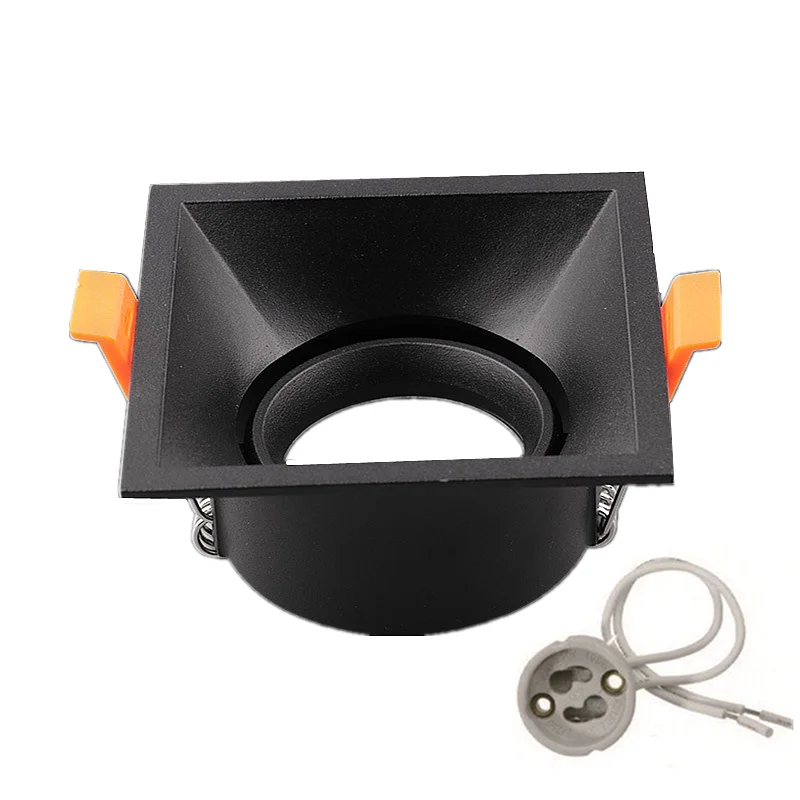Square LED Recessed Ceiling Downlight Cutout85MM Mounting Frame GU10/MR16 Halogen Lamp Holder Base Spot Lighting Fitting Fixture | Освещение