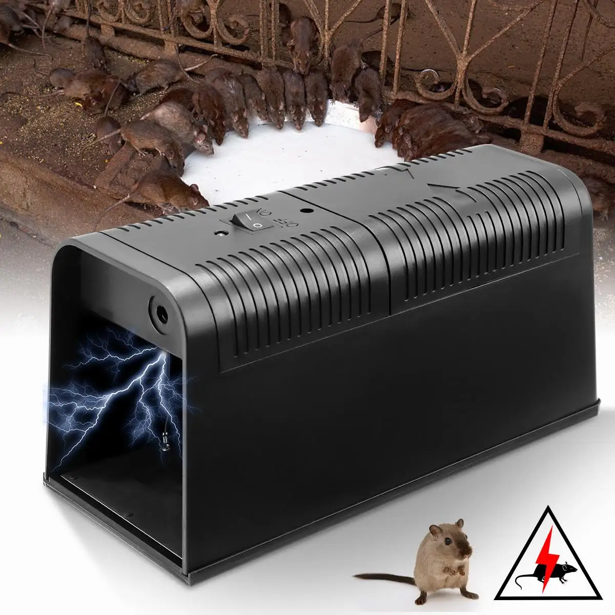 

Electric Mouse Rat Trap Mouse Killer Electronic Rodent Mouse Zapper Trap Humane Rodent Mousetrap Device 235X102X113MM DC6V