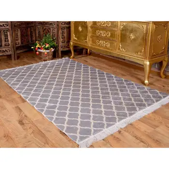 

Latex Anti-Slip Soles Digital Print Velvet Carpet Mug Gray-White 180x280 cm
