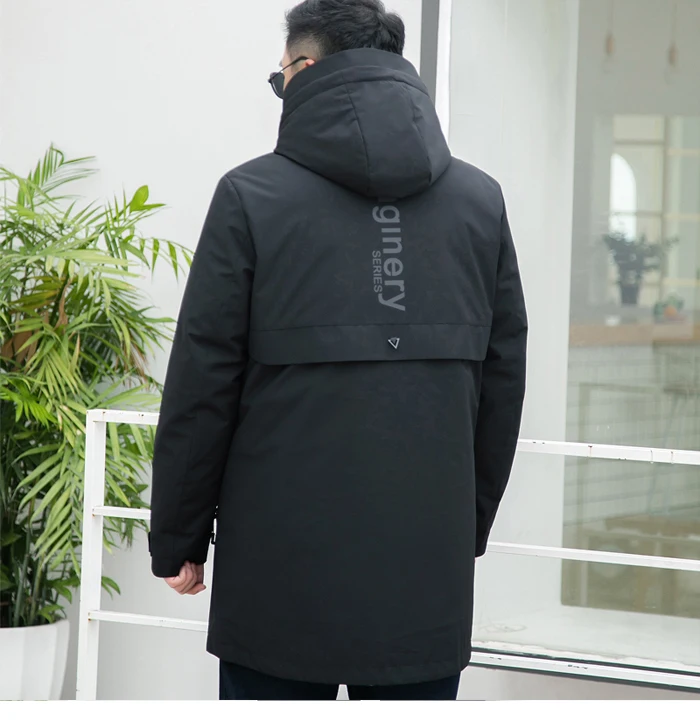 Большой размер 5XL 6XL 7XL мужская пуховая куртка средней длины, стильный высококачественный мужской свободный пуховик на белом утином пуху