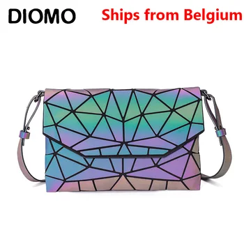 

[Ships from Belgium] DIOMO Geometric Ladies Messenger Bag Crossbody Bags for Women Luminous Reflective Small Envelope Bag