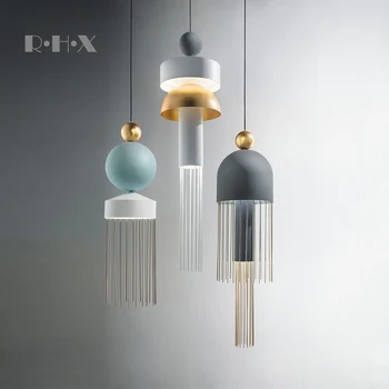 

modern lampen industrieel wood LED pendant lights restaurant hanglamp