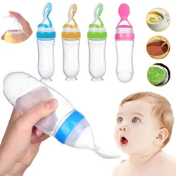Baby Spoon Bottle Solid Feeding Bottle Dropper Silicone For Feeding Medicine Spoons Newborn Toddler Kids Utensils Tableware