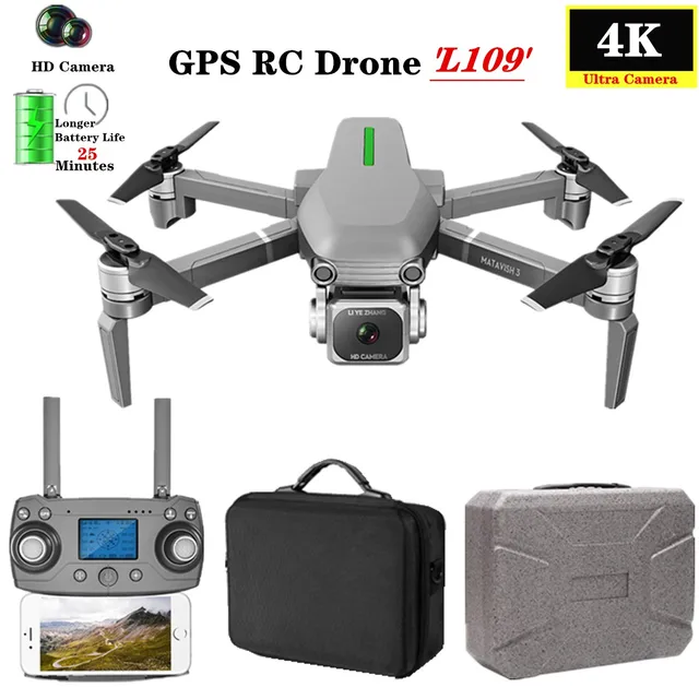 $US $145.58 L109-S RC Drone Quadcopter 4K HD Camera 5G WiFi GPS Drones With One Key Return Altitude Hold 800m W