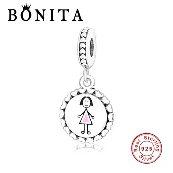 

Authentic 925 Sterling Silver Girl Dangle Charm Fit Original Pan Charms Bracelet Necklace Beads Berloque DIY Jewelry Making