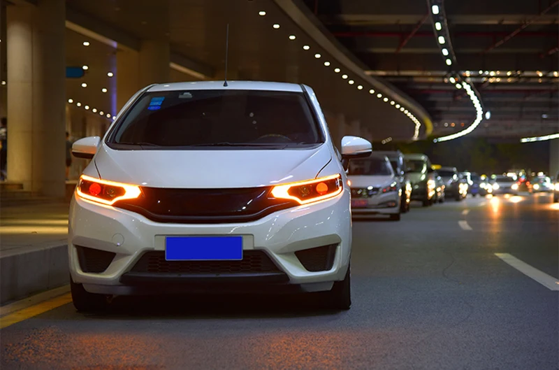 Автомобильный Стайлинг головной светильник в сборе для Honda fit головной светильник s- fit головной светильник светодиодный угол глаза h7 ксеноновый передний светильник