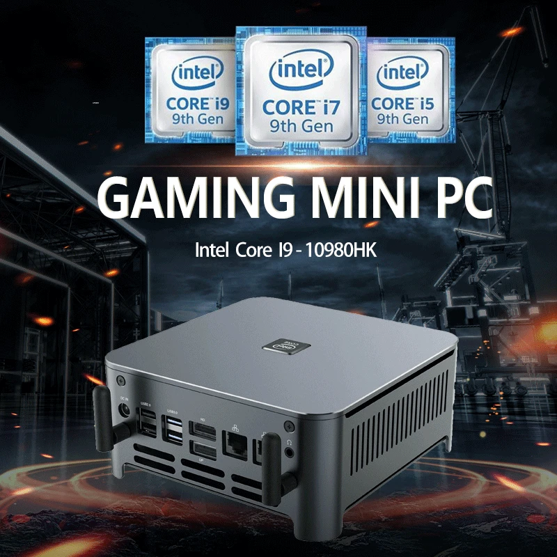 Компьютер игровой 10-го поколения Intel Core i9-10980HK мини-ПК 2 LAN Windows 10 * DDR4 NVMe DP HDMI Type-C 3x4K AC