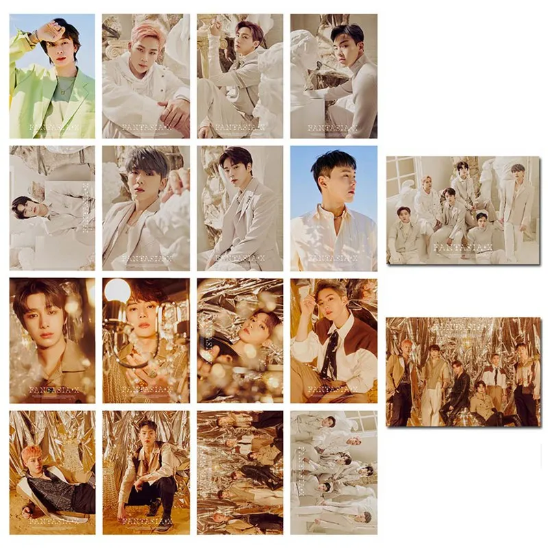 Новая мода 16 шт./компл. MONSTA X альбом Фотокарточка ПВХ открытки самодельные ломо