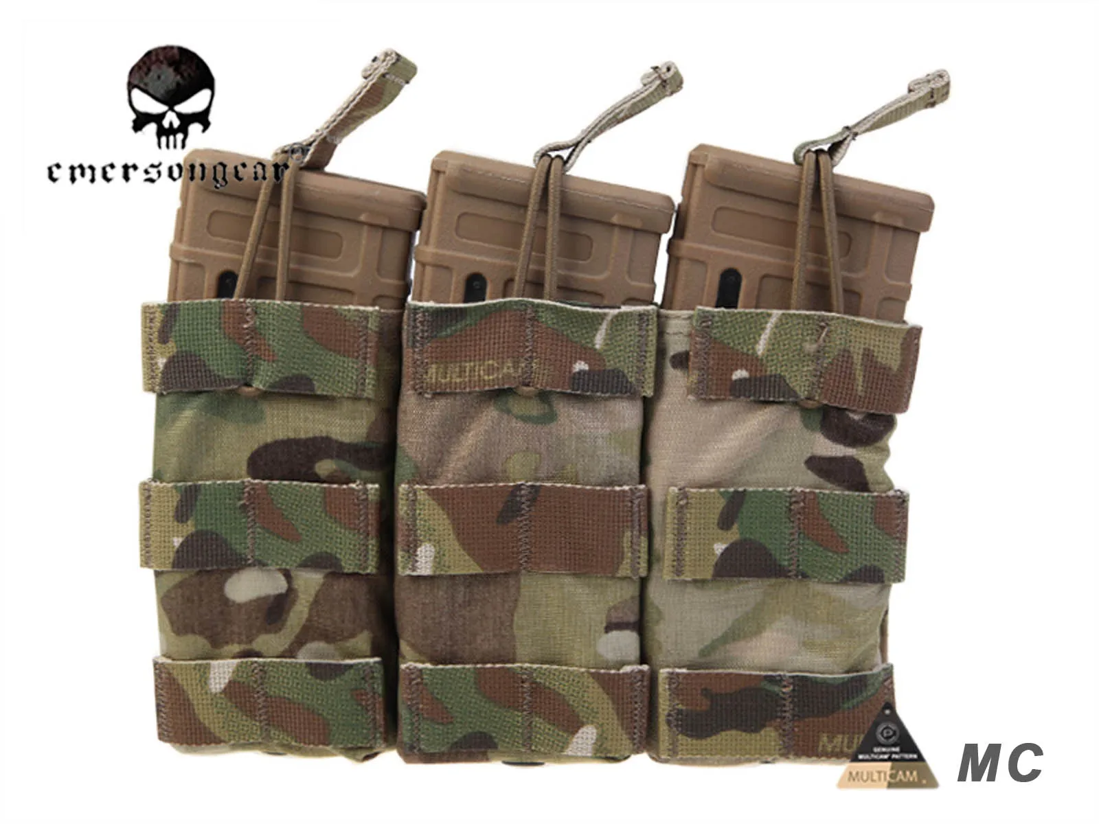 DECHO-C Tactical 5.56 Triple Mag Pouch: Porta Caricatori In Nylon Per AriaSoft E Militare (Molle, Aperto)