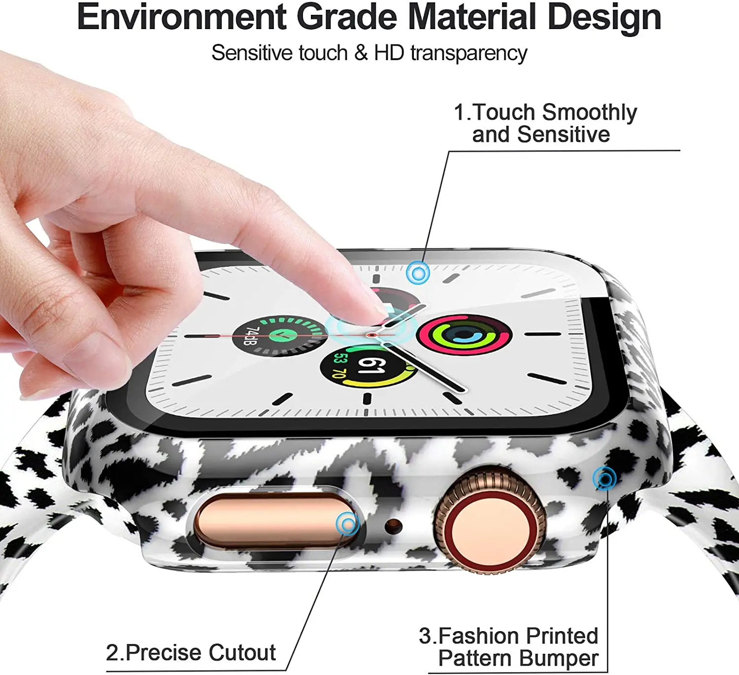 Custodia in vetro per Apple Watch 44mm 40mm 42mm 38mm, telaio protettivo per paraurti rigido per PC Full Cover per serie iWatch SE/6/5/4/3/2/1