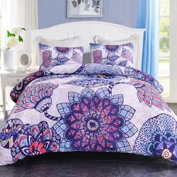 В богемном стиле комплект постельного белья с цветами с принтом листьев постельные принадлежности Королевское одеяло наборы постельного