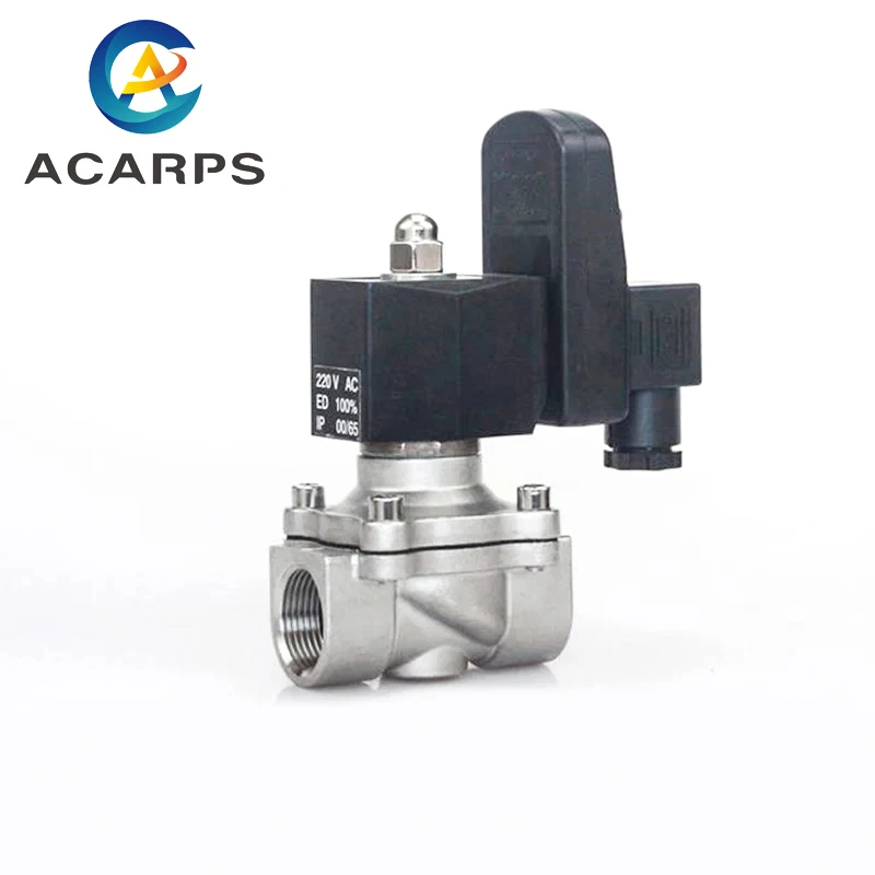 

1/2" 3/8" 3/4" 1" Normally Closed Solenoid Valve Stainless Steel IP65 Waterproof 220V 12V 24V 110V Solenoid Valve With Timer