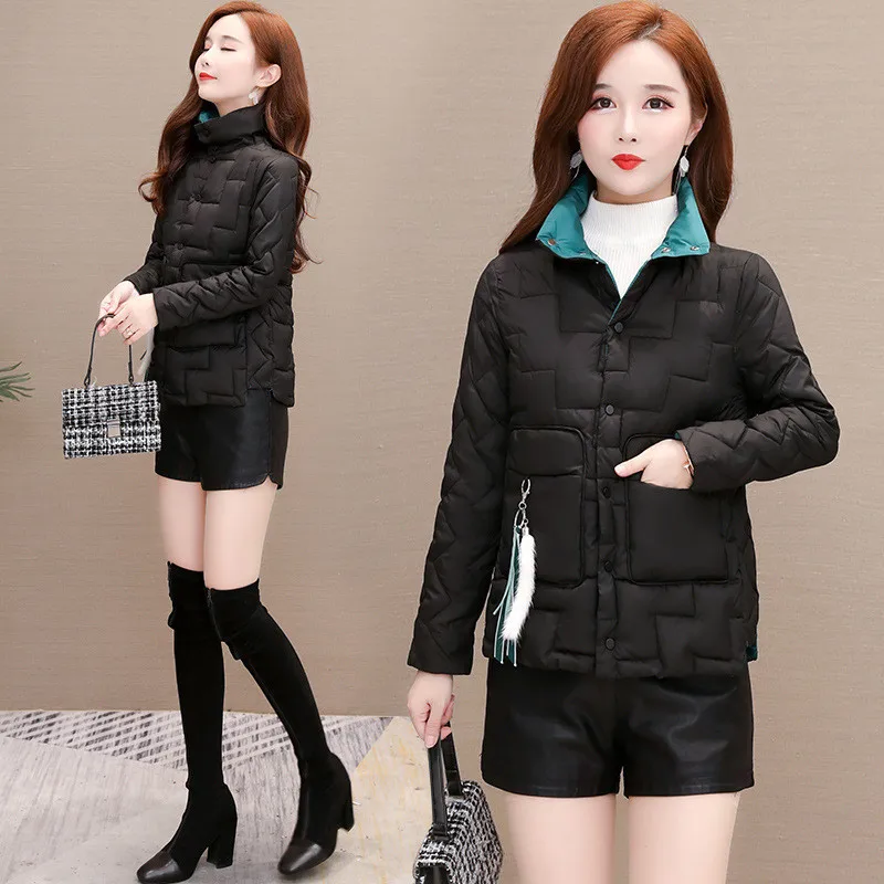 

Creative-2019 Winter Ol Elegant Korean-style WOMEN'S Wear Lycra Long Sleeve Fold-down Collar Slim Women's Cotton-padded Clothes