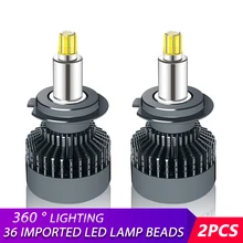 2 шт 6000 К H7 светодиодный H1 H8 HB4 H11 HB3 светодиодный Canbus 9005 9006 H9 9012 автомобилей головной светильник лампы 110W 360 градусов светильник ing 12000LM 12V светильник